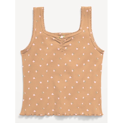 올드네이비 OldNavy Printed Fitted Ribbed Tank Top for Girls