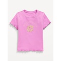 OldNavy Fitted Lettuce-Edge Graphic T-Shirt for Girls