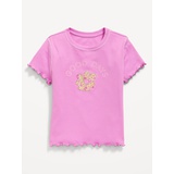 OldNavy Fitted Lettuce-Edge Graphic T-Shirt for Girls