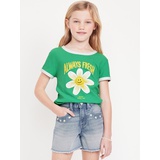 OldNavy Fitted Ribbed Graphic T-Shirt for Girls