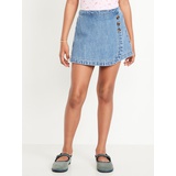 OldNavy High-Waisted Wrap-Front Jean Skort for Girls