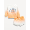 French Terry Graphic Sweatshirt and Shorts Set for Baby