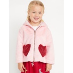 Faux-Fur Heart-Pocket Full-Zip Hoodie for Toddler Girls Hot Deal