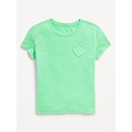 Softest Short-Sleeve Heart-Pocket T-Shirt for Girls