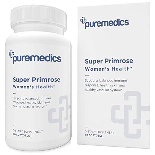 PUREMEDICS Evening Primrose Oil 1300mg - Evening Primrose Oil Capsules to Support Healthy Skin and Immune System - Formulated by Doctors - Pure & Hypoallergenic - 3rd Party Certifi