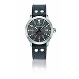 Philip Stein Mens Sky Finder Stainless Steel Japanese-Quartz Watch with Leather Strap, Grey, 21 (Model: 700-PLTDGR-CARG)