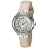 Philip Stein Womens Sport diamond bezel with mother of pearl dial and Rose Gold accents on Rose Gold star woven patent strap