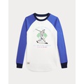 Baseball-Print Cotton Jersey Tee