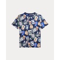 Baseball-Print Cotton Jersey Tee