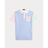 Striped Oxford Mesh Polo Shirt