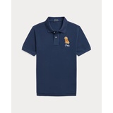 Dog-Embroidered Cotton Mesh Polo Shirt