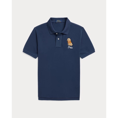 폴로 랄프로렌 Dog-Embroidered Cotton Mesh Polo Shirt