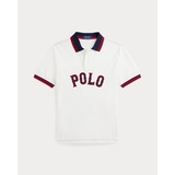 Baseball-Logo Cotton Mesh Polo Shirt