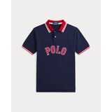 Baseball-Logo Cotton Mesh Polo Shirt