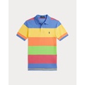 Striped Cotton Mesh Polo Shirt