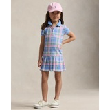 Plaid Cotton Mesh Polo Dress