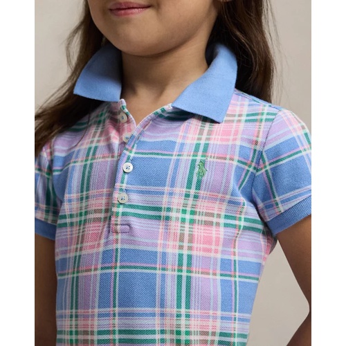 폴로 랄프로렌 Plaid Cotton Mesh Polo Dress