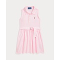 Belted Knit Oxford Polo Dress