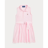 Belted Knit Oxford Polo Dress
