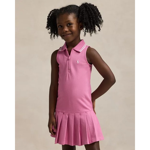 폴로 랄프로렌 Pleated Stretch Mesh Polo Dress