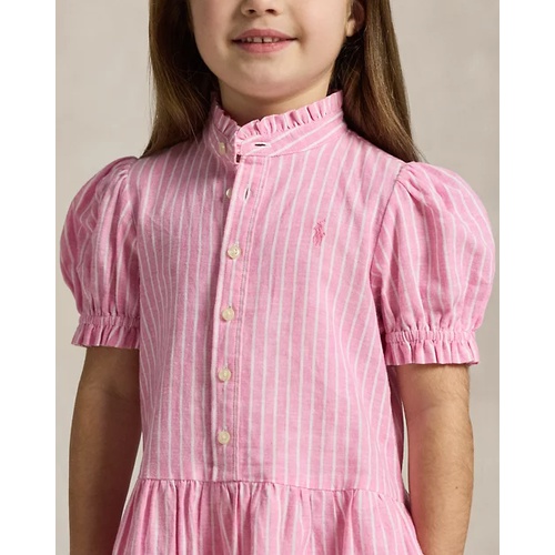 폴로 랄프로렌 Striped Tiered Linen-Cotton Dress