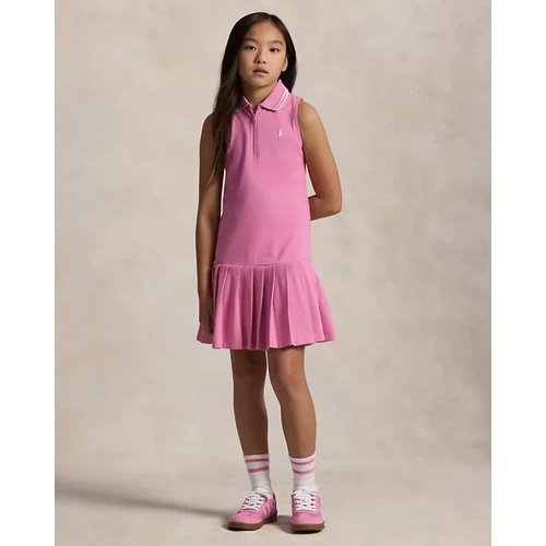폴로 랄프로렌 Pleated Stretch Mesh Polo Dress