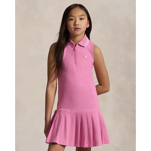 폴로 랄프로렌 Pleated Stretch Mesh Polo Dress