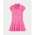 Sailboat-Print Stretch Mesh Polo Dress