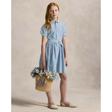 Belted Indigo Chambray Shirtdress
