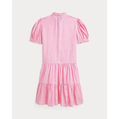 폴로 랄프로렌 Striped Tiered Linen-Cotton Dress
