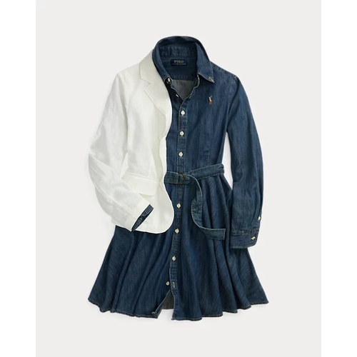 폴로 랄프로렌 Belted Cotton Denim Shirtdress