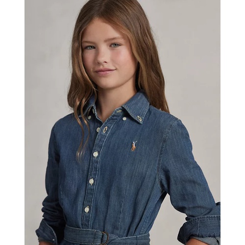 폴로 랄프로렌 Belted Cotton Denim Shirtdress