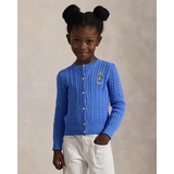 Polo Bear Mini-Cable Cotton Cardigan