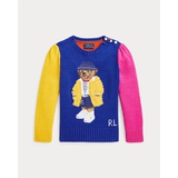 Color-Blocked Polo Bear Cotton Sweater