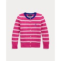 Striped Mini-Cable Cotton Cardigan