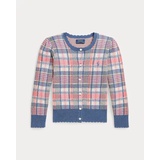 Plaid Scalloped-Trim Cotton Cardigan