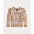 Fair Isle Scalloped Cotton Cardigan