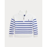 Striped Cotton Quarter-Zip Sweater