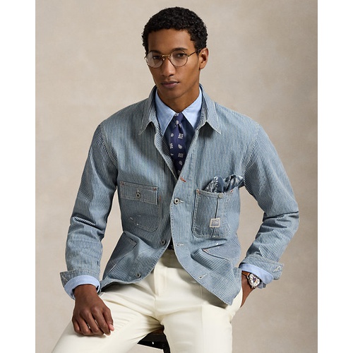 폴로 랄프로렌 Indigo Hickory-Stripe Utility Jacket