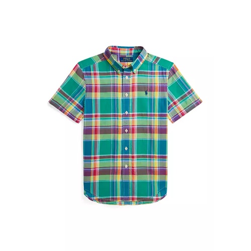 폴로 랄프로렌 Ralph Lauren Childrenswear' Boys 8-20 Cotton Madras Short Sleeve Shirt