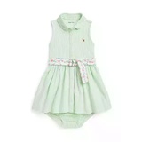 Ralph Lauren Childrenswear' Baby Girl Striped Knit Oxford Shirtdress & Bloomer