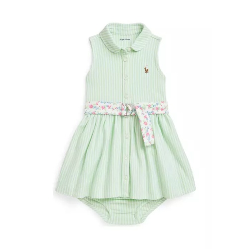폴로 랄프로렌 Ralph Lauren Childrenswear' Baby Girl Striped Knit Oxford Shirtdress & Bloomer