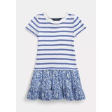 Striped Pointelle-Knit Cotton Dress