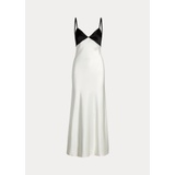 Contrast Satin Sleeveless Gown