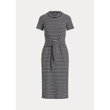Striped Tie-Front Jersey Tee Dress