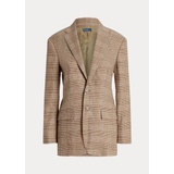 Plaid Wool-Linen Tweed Blazer
