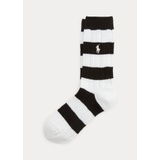 Rugby Stripe Cable-Knit Crew Socks