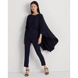 Belted Cape Georgette Jumpsuit