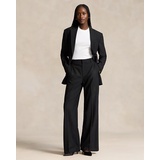 Stretch Wool Faille Wide-Leg Pant