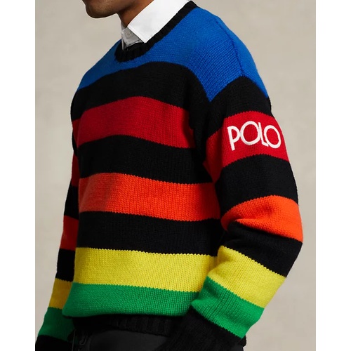 폴로 랄프로렌 Logo Striped Wool-Blend Sweater